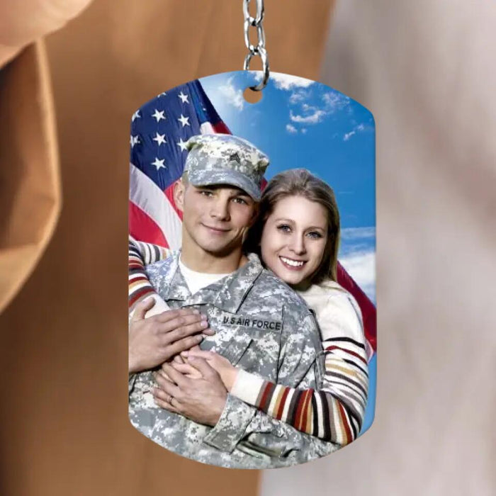 Custom Personalized Veteran Photo Aluminium Keychain - Gift Idea For Veteran - Home  Is Where The Marine Corps Send Us