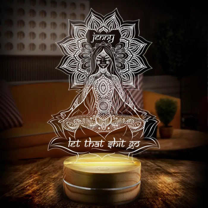 Custom Personalized Yoga Girl Acrylic Night Light - Gift for Yoga Lover/Yogi/Birthday