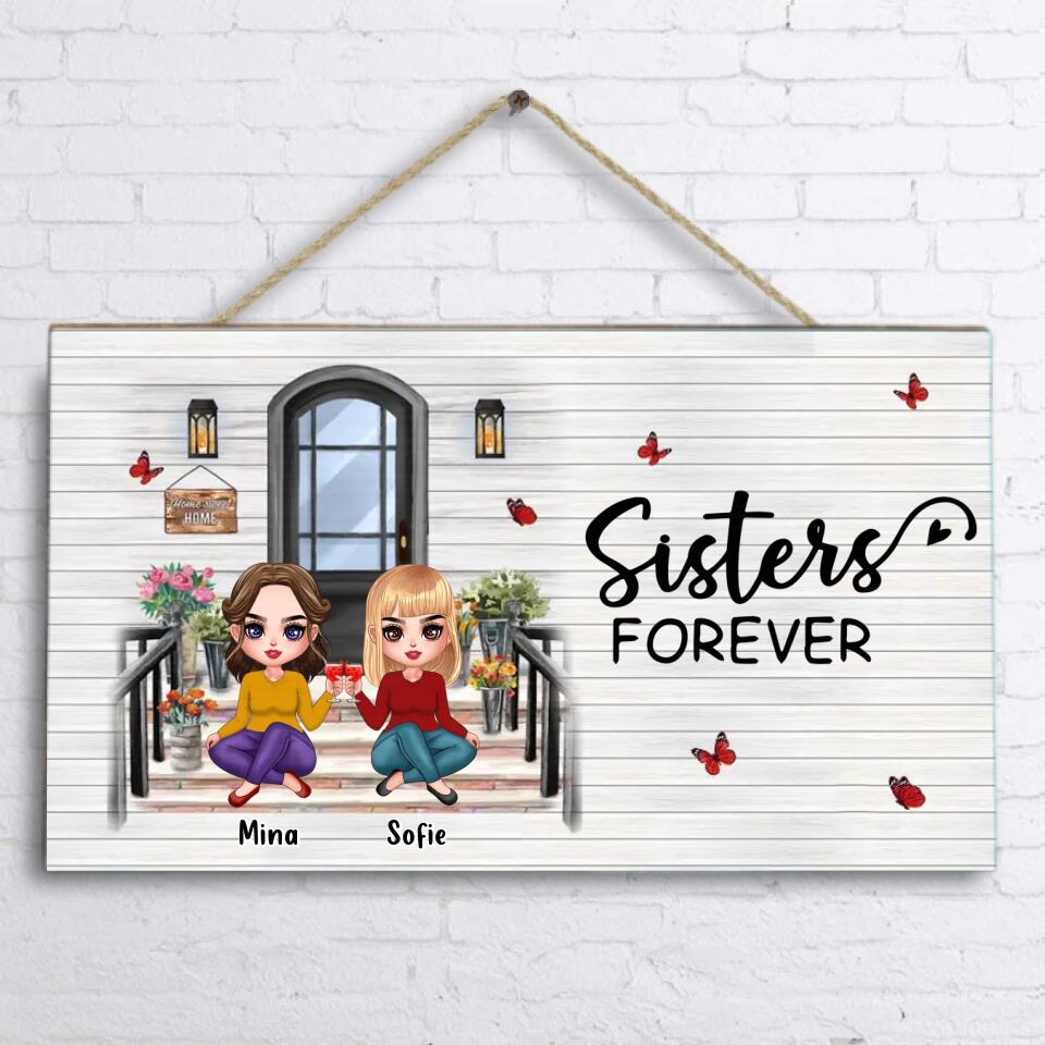 Custom Personalized Sisters Canvas - Upto 7 Girls - Best Gift For Sisters/Friends - Life Is Better With Sisters