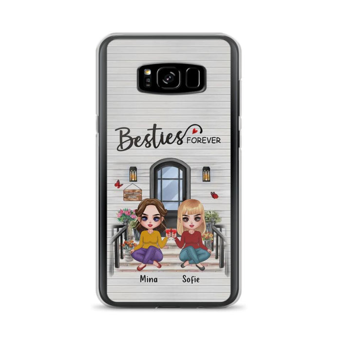 Custom Personalized Besties Sisters Front Porch Phone Case - Upto 5 Women - Gift Idea For Friends/ Besties/ Sisters - Besties Forever - Case For iPhone/ Samsung