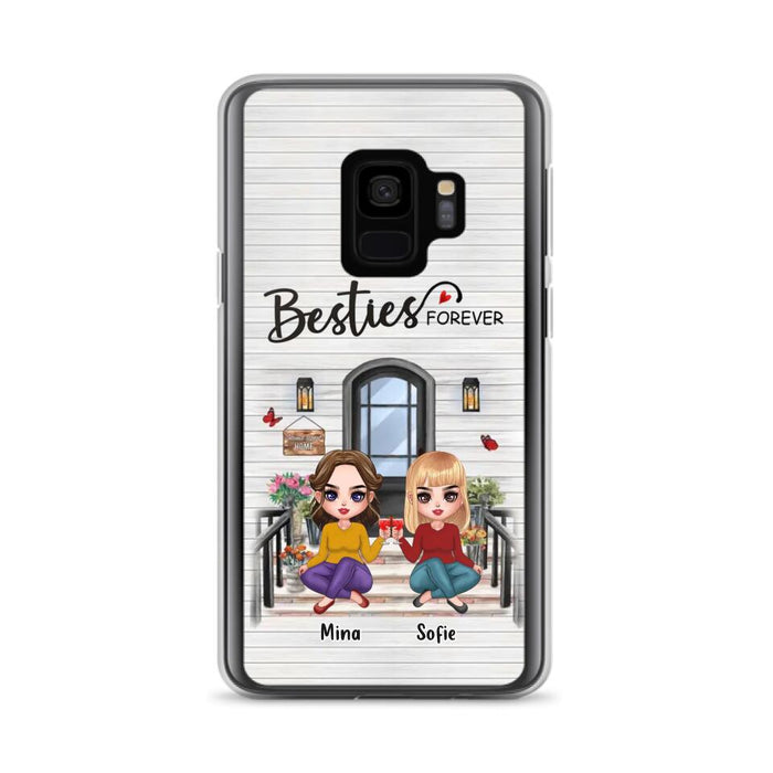 Custom Personalized Besties Sisters Front Porch Phone Case - Upto 5 Women - Gift Idea For Friends/ Besties/ Sisters - Besties Forever - Case For iPhone/ Samsung