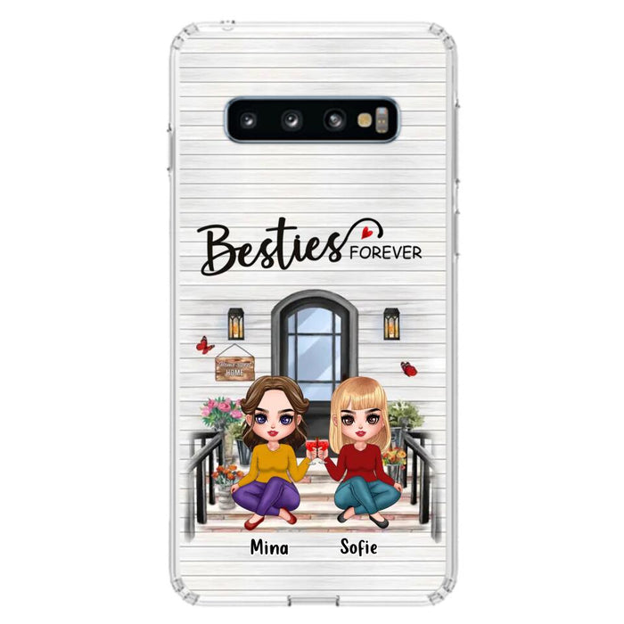 Custom Personalized Besties Sisters Front Porch Phone Case - Upto 5 Women - Gift Idea For Friends/ Besties/ Sisters - Besties Forever - Case For iPhone/ Samsung