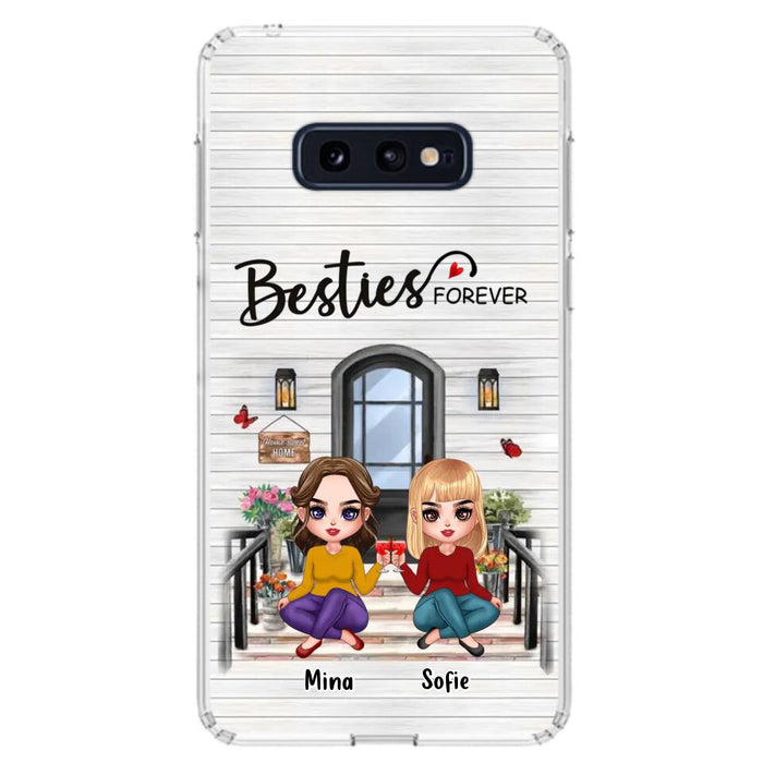 Custom Personalized Besties Sisters Front Porch Phone Case - Upto 5 Women - Gift Idea For Friends/ Besties/ Sisters - Besties Forever - Case For iPhone/ Samsung