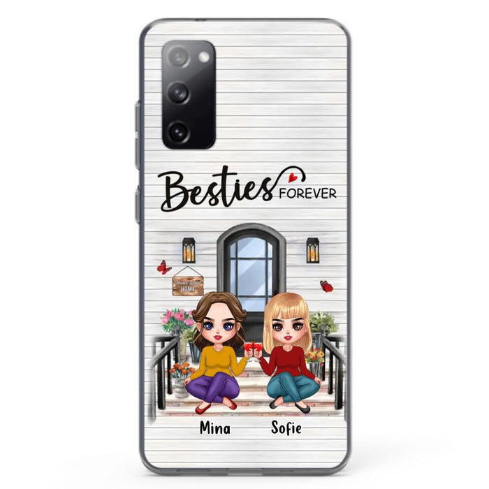 Custom Personalized Besties Sisters Front Porch Phone Case - Upto 5 Women - Gift Idea For Friends/ Besties/ Sisters - Besties Forever - Case For iPhone/ Samsung