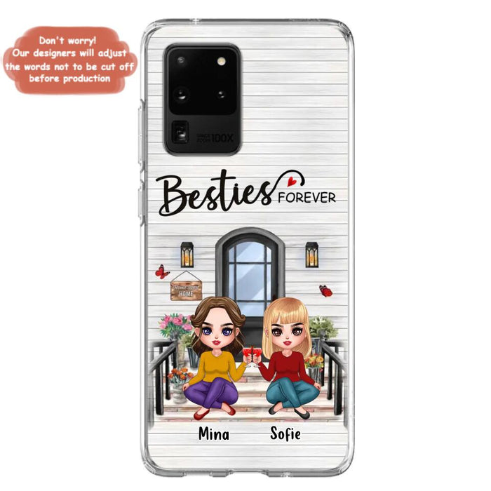 Custom Personalized Besties Sisters Front Porch Phone Case - Upto 5 Women - Gift Idea For Friends/ Besties/ Sisters - Besties Forever - Case For iPhone/ Samsung