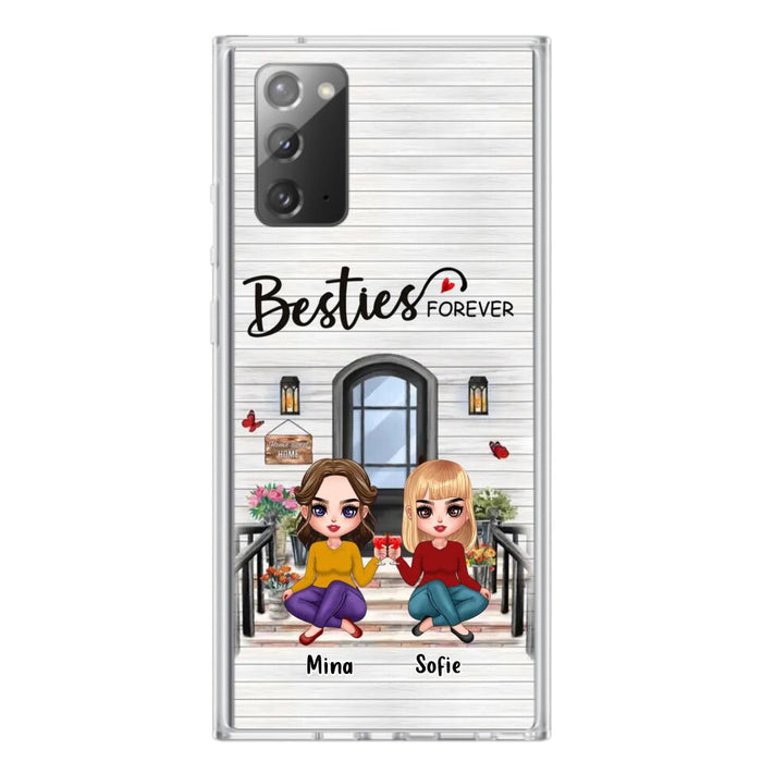 Custom Personalized Besties Sisters Front Porch Phone Case - Upto 5 Women - Gift Idea For Friends/ Besties/ Sisters - Besties Forever - Case For iPhone/ Samsung