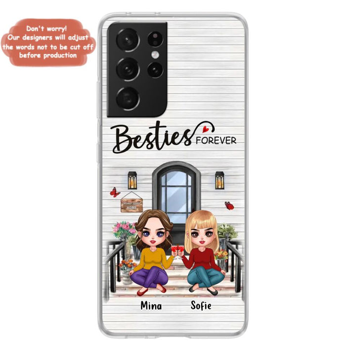 Custom Personalized Besties Sisters Front Porch Phone Case - Upto 5 Women - Gift Idea For Friends/ Besties/ Sisters - Besties Forever - Case For iPhone/ Samsung