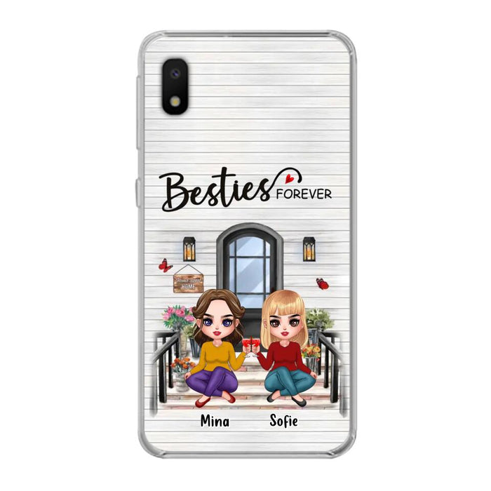 Custom Personalized Besties Sisters Front Porch Phone Case - Upto 5 Women - Gift Idea For Friends/ Besties/ Sisters - Besties Forever - Case For iPhone/ Samsung