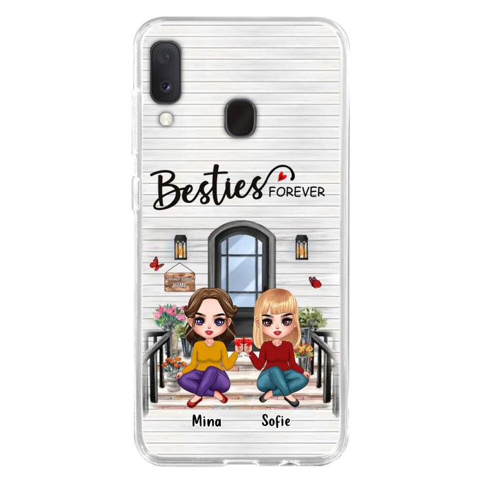 Custom Personalized Besties Sisters Front Porch Phone Case - Upto 5 Women - Gift Idea For Friends/ Besties/ Sisters - Besties Forever - Case For iPhone/ Samsung