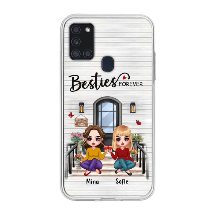 Custom Personalized Besties Sisters Front Porch Phone Case - Upto 5 Women - Gift Idea For Friends/ Besties/ Sisters - Besties Forever - Case For iPhone/ Samsung