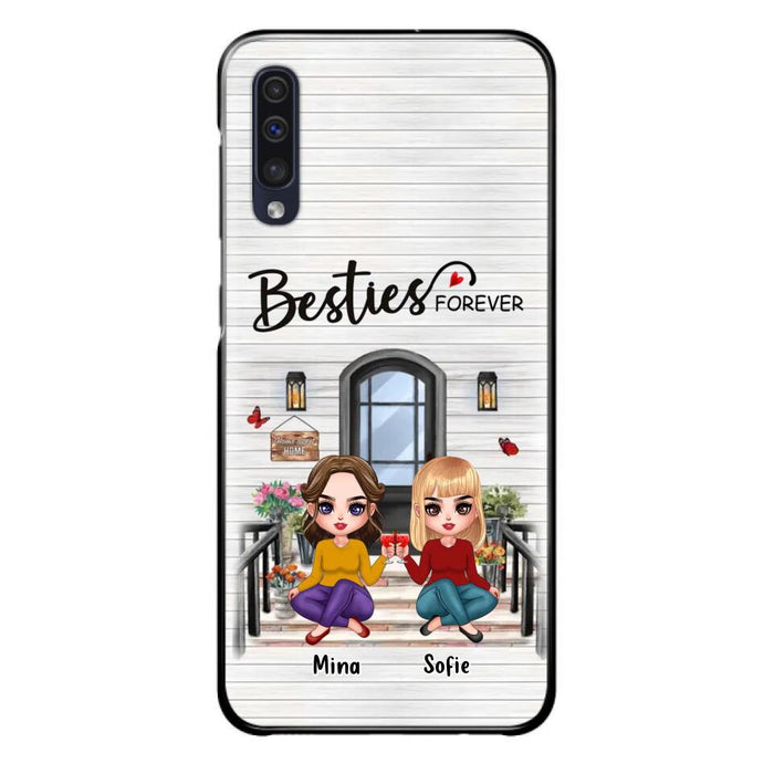 Custom Personalized Besties Sisters Front Porch Phone Case - Upto 5 Women - Gift Idea For Friends/ Besties/ Sisters - Besties Forever - Case For iPhone/ Samsung