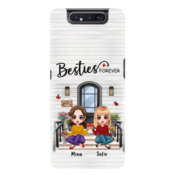 Custom Personalized Besties Sisters Front Porch Phone Case - Upto 5 Women - Gift Idea For Friends/ Besties/ Sisters - Besties Forever - Case For iPhone/ Samsung