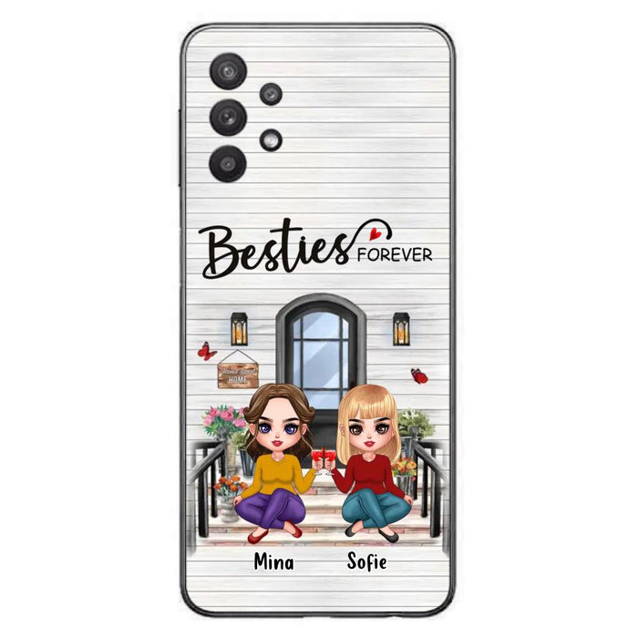 Custom Personalized Besties Sisters Front Porch Phone Case - Upto 5 Women - Gift Idea For Friends/ Besties/ Sisters - Besties Forever - Case For iPhone/ Samsung