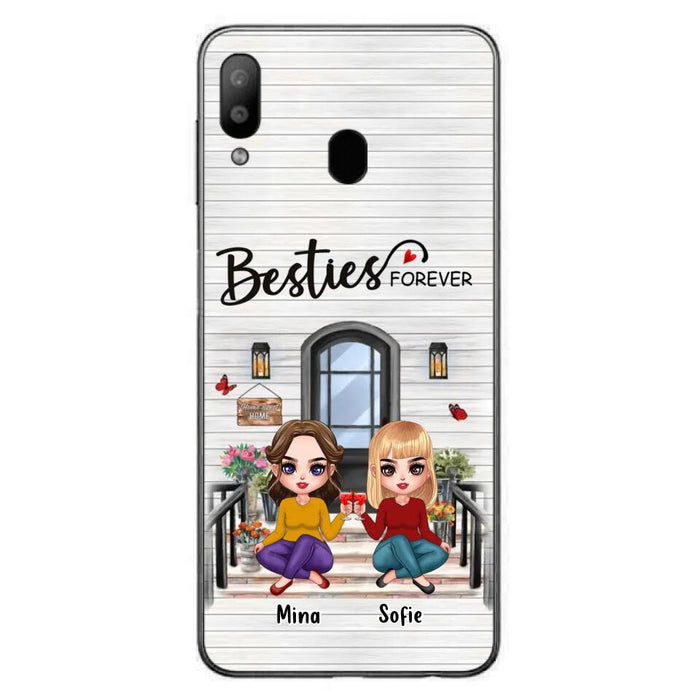 Custom Personalized Besties Sisters Front Porch Phone Case - Upto 5 Women - Gift Idea For Friends/ Besties/ Sisters - Besties Forever - Case For iPhone/ Samsung