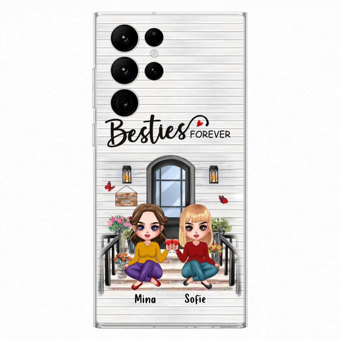 Custom Personalized Besties Sisters Front Porch Phone Case - Upto 5 Women - Gift Idea For Friends/ Besties/ Sisters - Besties Forever - Case For iPhone/ Samsung