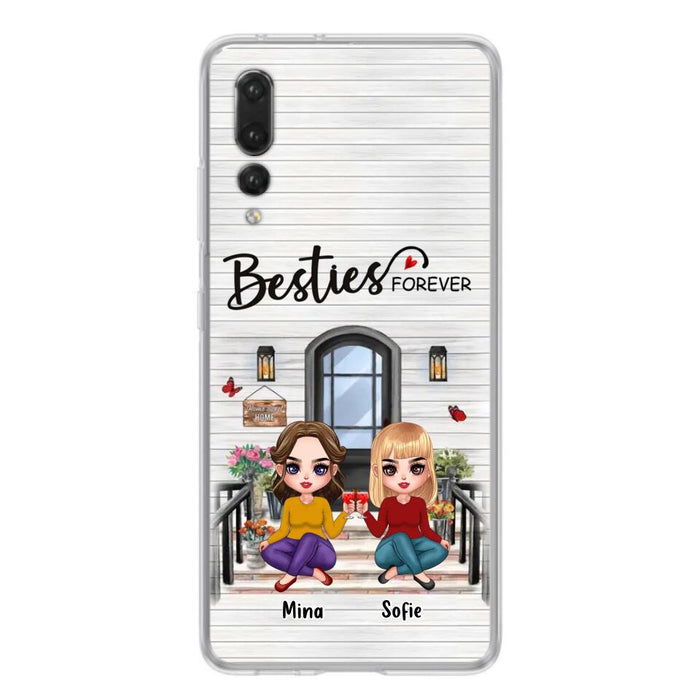 Custom Personalized Besties Sisters Front Porch Phone Case - Upto 5 Women - Gift Idea For Friends/ Besties/ Sisters - Besties Forever - Case For Xiaomi/ Oppo/ Huawei