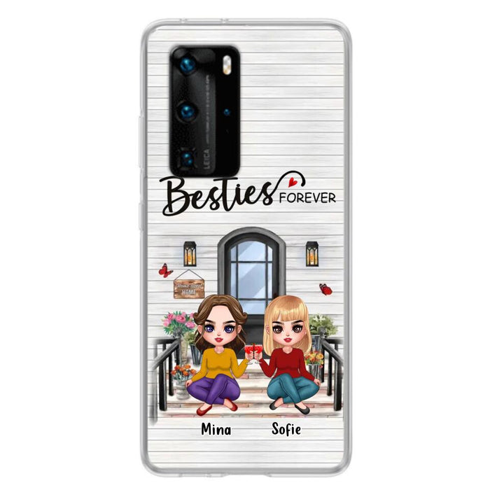 Custom Personalized Besties Sisters Front Porch Phone Case - Upto 5 Women - Gift Idea For Friends/ Besties/ Sisters - Besties Forever - Case For Xiaomi/ Oppo/ Huawei