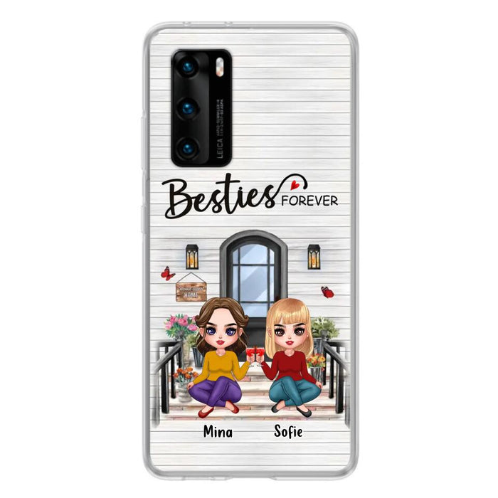 Custom Personalized Besties Sisters Front Porch Phone Case - Upto 5 Women - Gift Idea For Friends/ Besties/ Sisters - Besties Forever - Case For Xiaomi/ Oppo/ Huawei