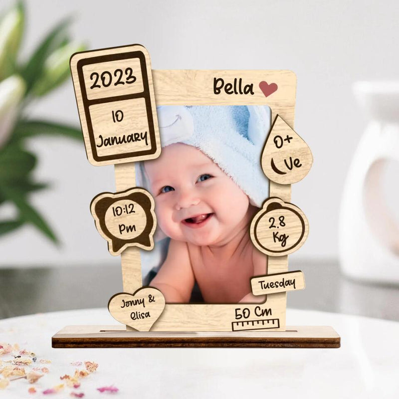 Personalized Baby Photo Wooden Plaque - Gift for Baby/Mother's Day/Father's Day