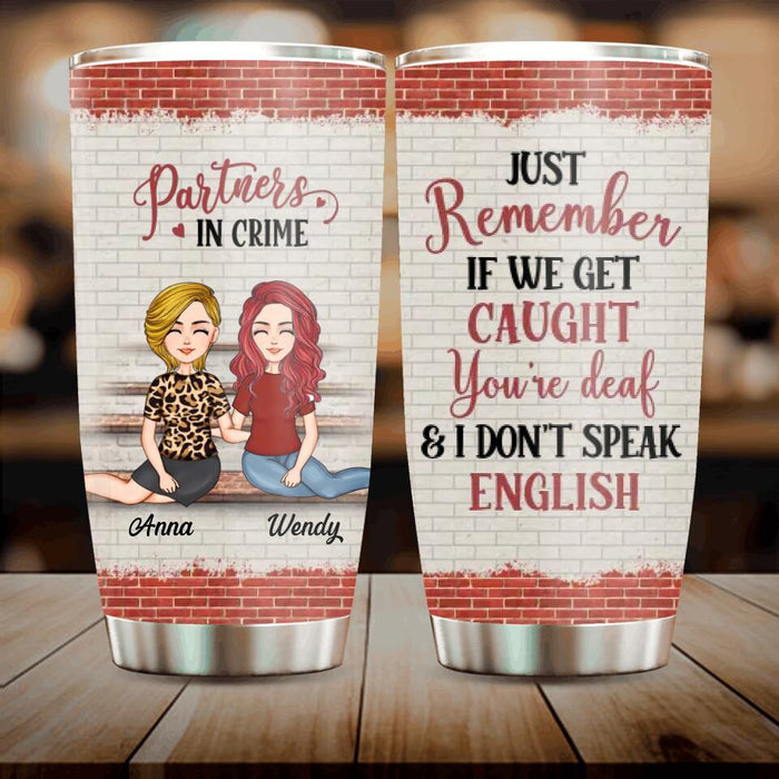 Custom Personalized Best Friends Tumbler - Gift for Sisters/BFFs - Partners in crime Tumbler