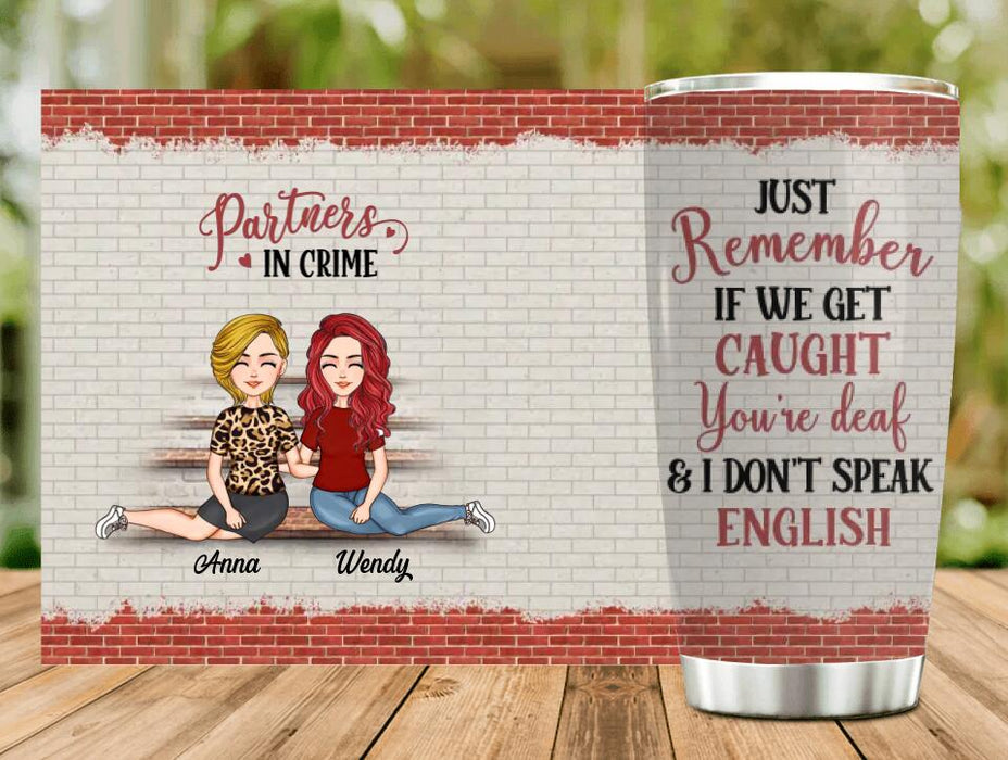 Custom Personalized Best Friends Tumbler - Gift for Sisters/BFFs - Partners in crime Tumbler