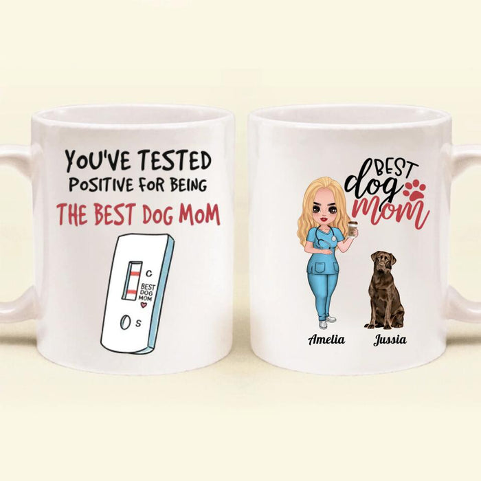 Custom Personalized Nurse Dog Mom Mug - Upto 5 Dogs - Gift Idea For Dog Lover/Happy Mother's Day