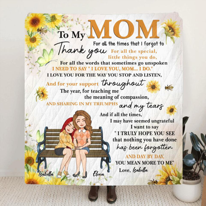 Custom Personalized To My Mom Quilt/Single Layer Fleece Blanket - Gift Idea For Mother's Day - I love You Mom