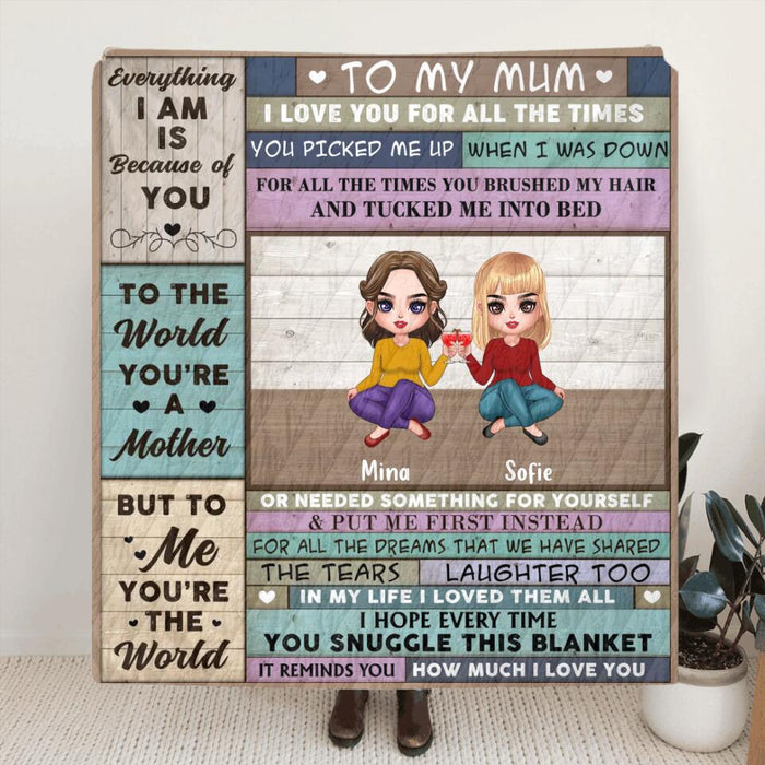 Custom Personalized Mom & Daughter Quilt/Single Layer Fleece Blanket - Mother's Day Gift Idea From Daughter - To My Mum I Love You For All The Times