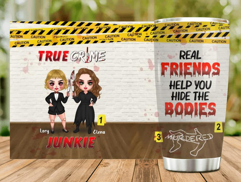 Custom Personalized Besties Tumbler - Gift Idea For Friends/ Besties/ Sisters - My Partner In Crime Horror Best Friend