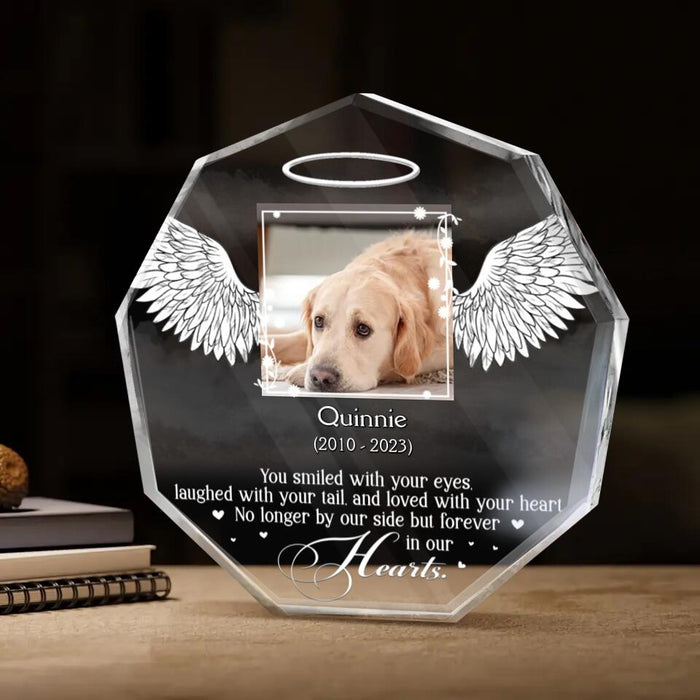 Custom Personalized Memorial Pet Photo Acrylic Plaque - Memorial Gift Idea for Pet Owners - You Smiled With Your Eyes Laughed With Your Tail And Loved With Your Heart