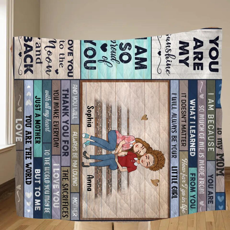 Personalized Mom & Daughter Fleece Throw Blanket/Quilt - Gift Idea For Mother's Day From Daughter  - You Are My Sunshine