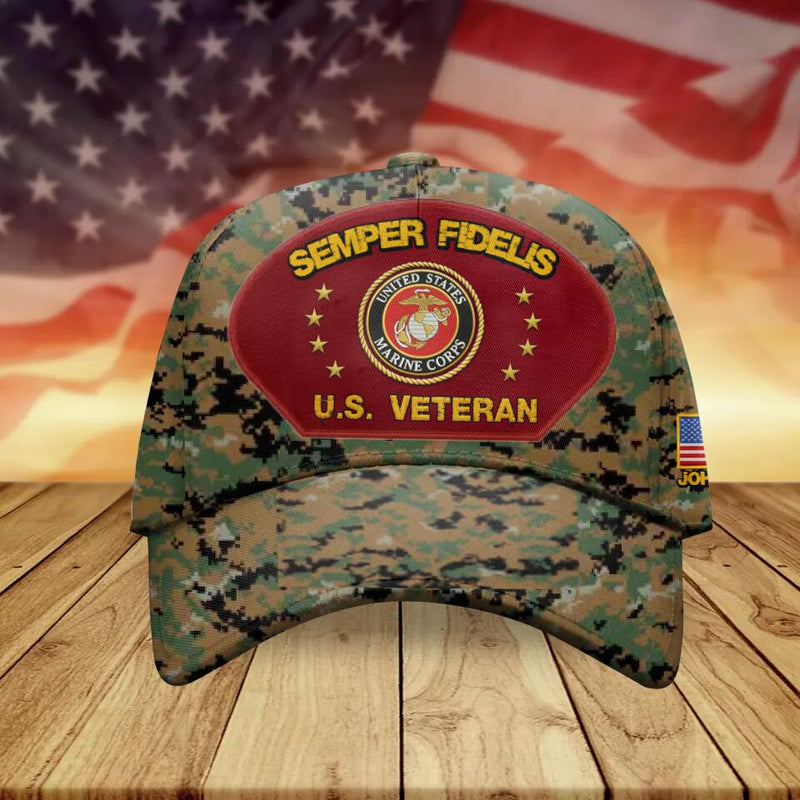 Custom Personalized Veteran Snapback Baseball Cap - Gift For Veteran/ Birthday Gift - U.S.Veteran