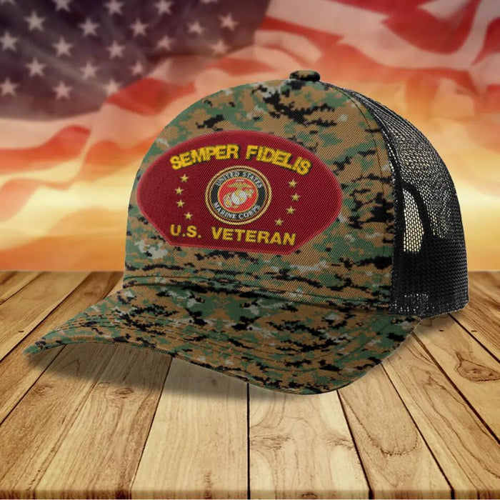 Custom Personalized Veteran Snapback Trucker Cap - Gift For Veteran/ Birthday Gift - U.S.Veteran