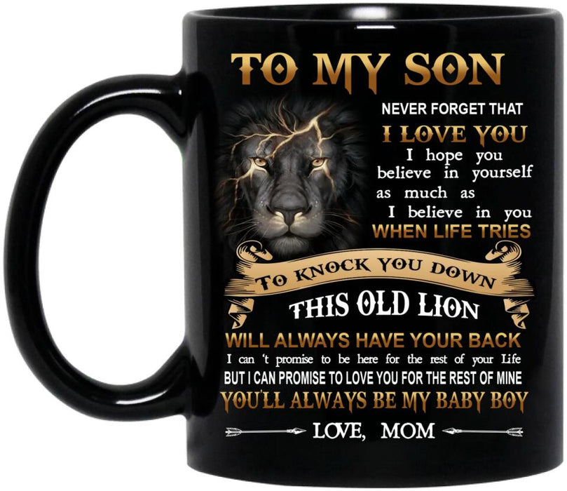 Custom Personalized To My Son Coffee Mug - Gift Idea For Son From Mom - Never Forget That I Love You