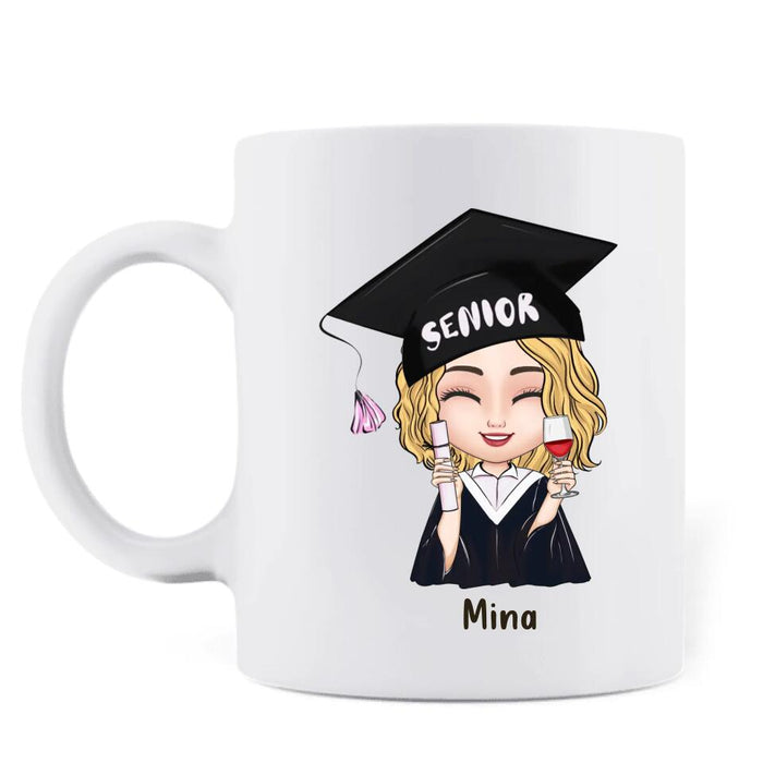 Custom Personalized Graduation 2023 Coffee Mug - Graduation Gift - I Tested Positive For Senioritis The Only Cure is Graduation 2023