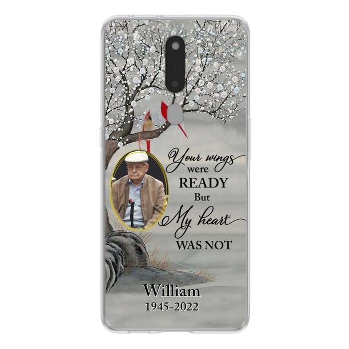 Custom Personalized Cardinal Memorial Phone Case for Xiaomi/ Oppo/ Huawei - Custom Photo - Your Wings Were Ready But My Heart Was Not