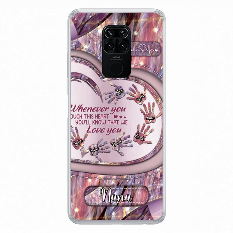 Personalized Grandma Phone Case - Mother's Day Gift For Grandma - Up to 7 Kids - Whenever You Touch This Heart You'll Know That We Love You - Case For Xiaomi/ Oppo/ Huawei