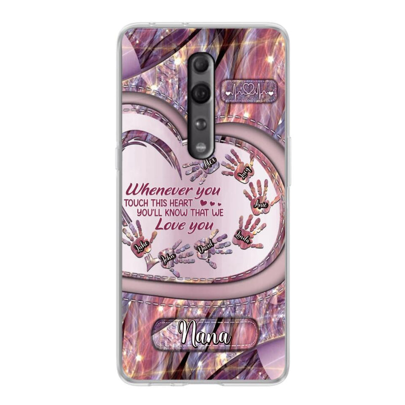 Personalized Grandma Phone Case - Mother's Day Gift For Grandma - Up to 7 Kids - Whenever You Touch This Heart You'll Know That We Love You - Case For Xiaomi/ Oppo/ Huawei