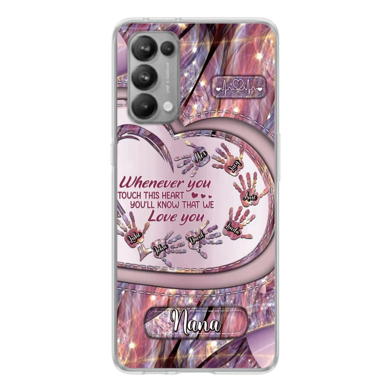 Personalized Grandma Phone Case - Mother's Day Gift For Grandma - Up to 7 Kids - Whenever You Touch This Heart You'll Know That We Love You - Case For Xiaomi/ Oppo/ Huawei