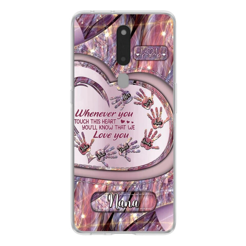 Personalized Grandma Phone Case - Mother's Day Gift For Grandma - Up to 7 Kids - Whenever You Touch This Heart You'll Know That We Love You - Case For Xiaomi/ Oppo/ Huawei