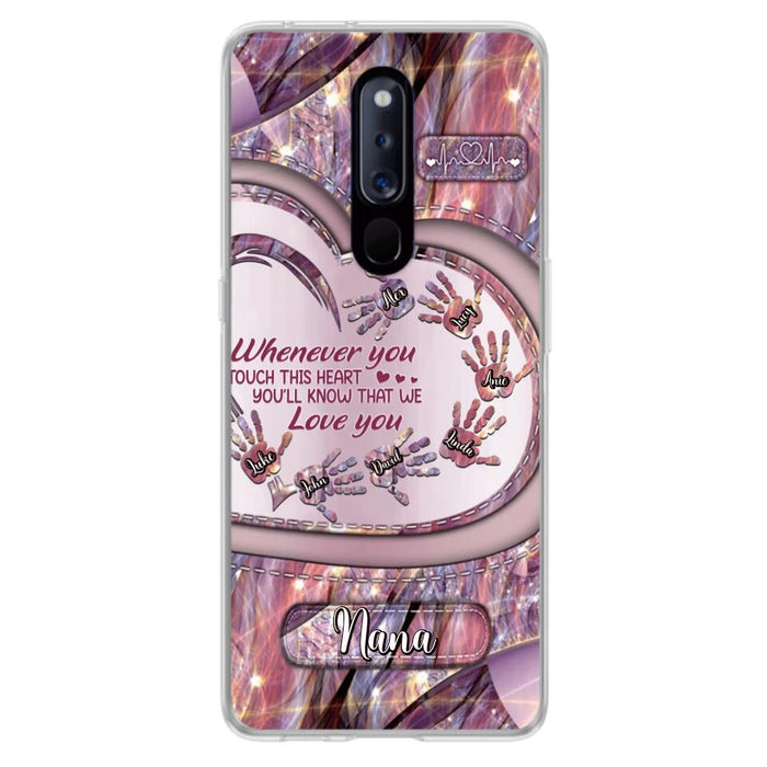 Custom Personalized Grandma Phone Case - Mother's Day Gift For Grandma - Upto 7 Kids - Whenever You Touch This Heart You'll Know That We Love You - Case For Xiaomi/ Oppo/ Huawei