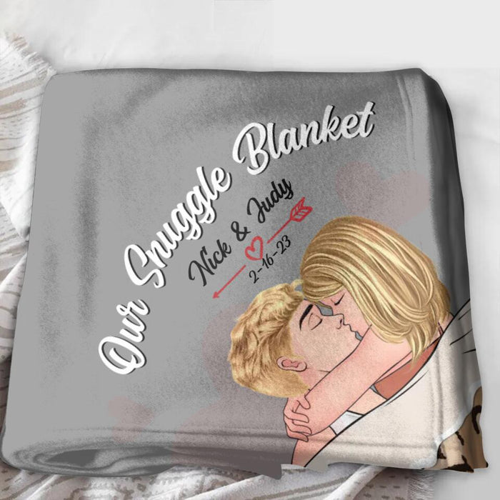 Custom Personalized Couple Single Layer Fleece/Quilt Blanket - Gift Idea For Couple/ Gift For Him/Her - Our Snuggle Blanket