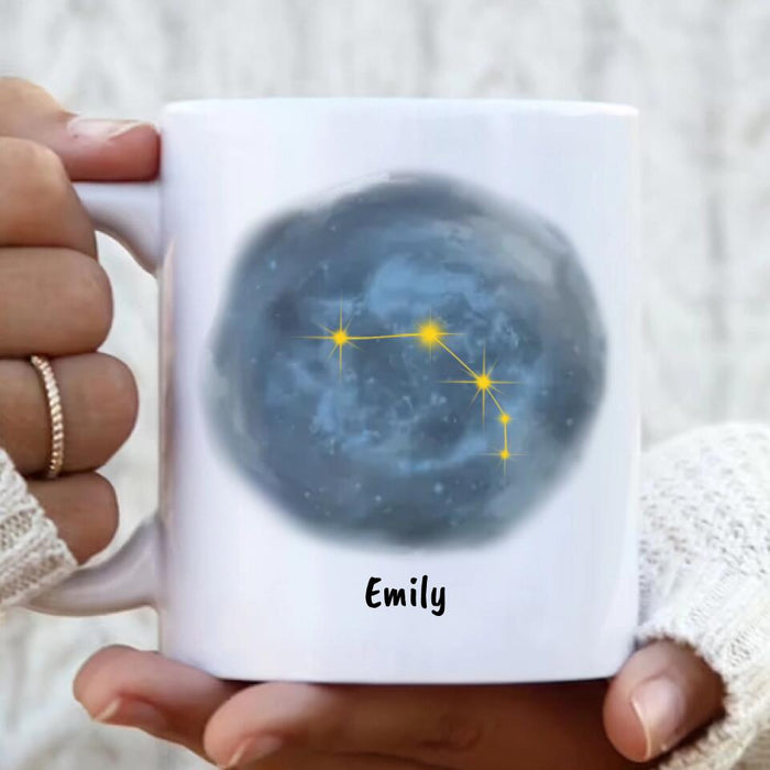 Custom Personalized Zodiac Constellation Coffee Mug - Birthday Gift