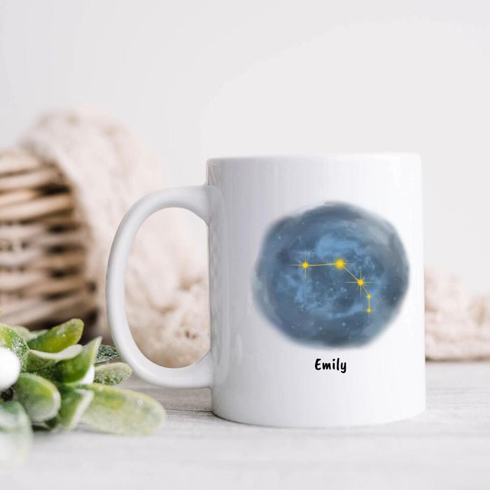 Custom Personalized Zodiac Constellation Coffee Mug - Birthday Gift