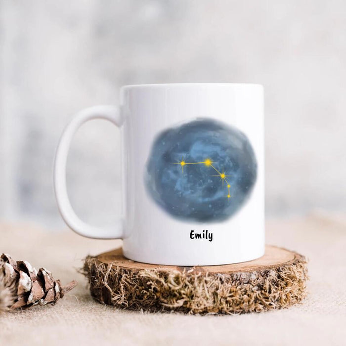 Custom Personalized Zodiac Constellation Coffee Mug - Birthday Gift