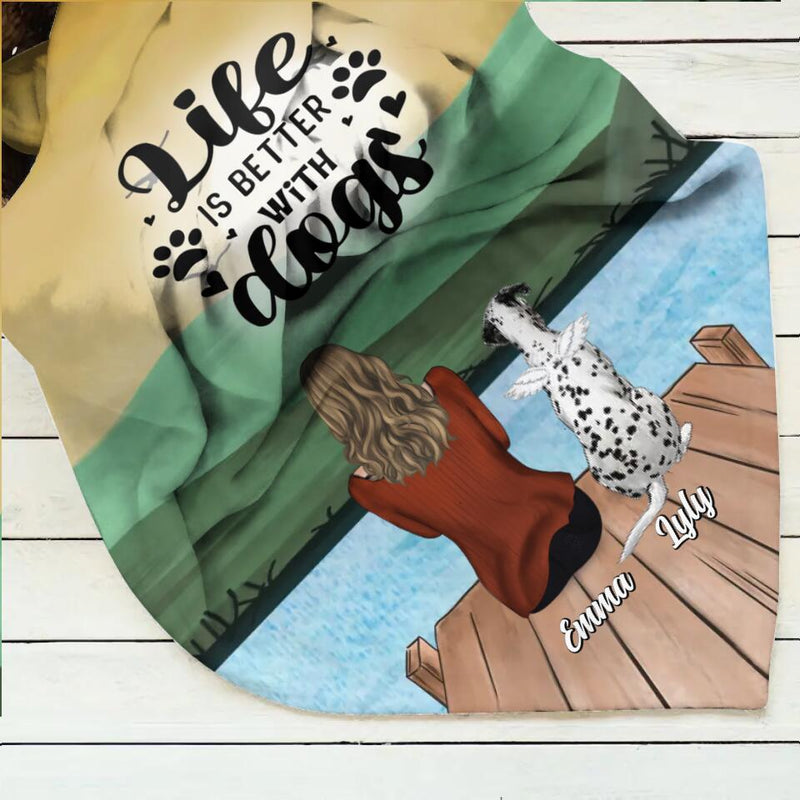 Personalized Dog Mom Fleece Throw Blanket/Quilt/Pillow Cover - Up to 5 Dogs -  Mother's Day Gift Idea for Dog Lovers - You Had Me  At Woof