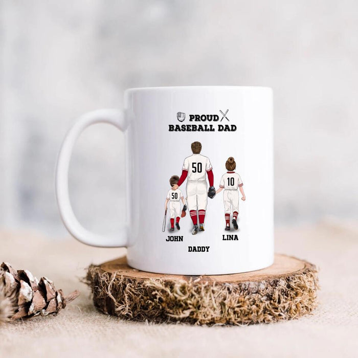 Custom Personalized Baseball Coffee Mug - Gift For Father & Kids Baseball Players Mug