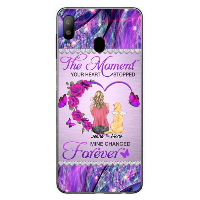 Custom Personalized Memorial Dog Mom iPhone/Samsung Phone Case - Memorial/ Mother's Day Gift Idea For Dog Mom - The Moment Your Heart Stopped Mine Changed Forever