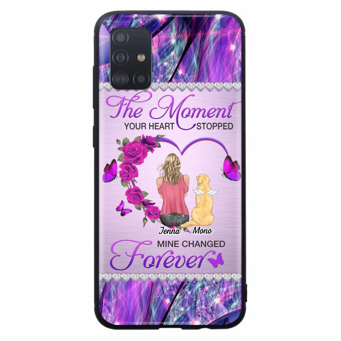 Custom Personalized Memorial Dog Mom iPhone/Samsung Phone Case - Memorial/ Mother's Day Gift Idea For Dog Mom - The Moment Your Heart Stopped Mine Changed Forever