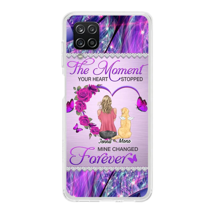 Custom Personalized Memorial Dog Mom iPhone/Samsung Phone Case - Memorial/ Mother's Day Gift Idea For Dog Mom - The Moment Your Heart Stopped Mine Changed Forever